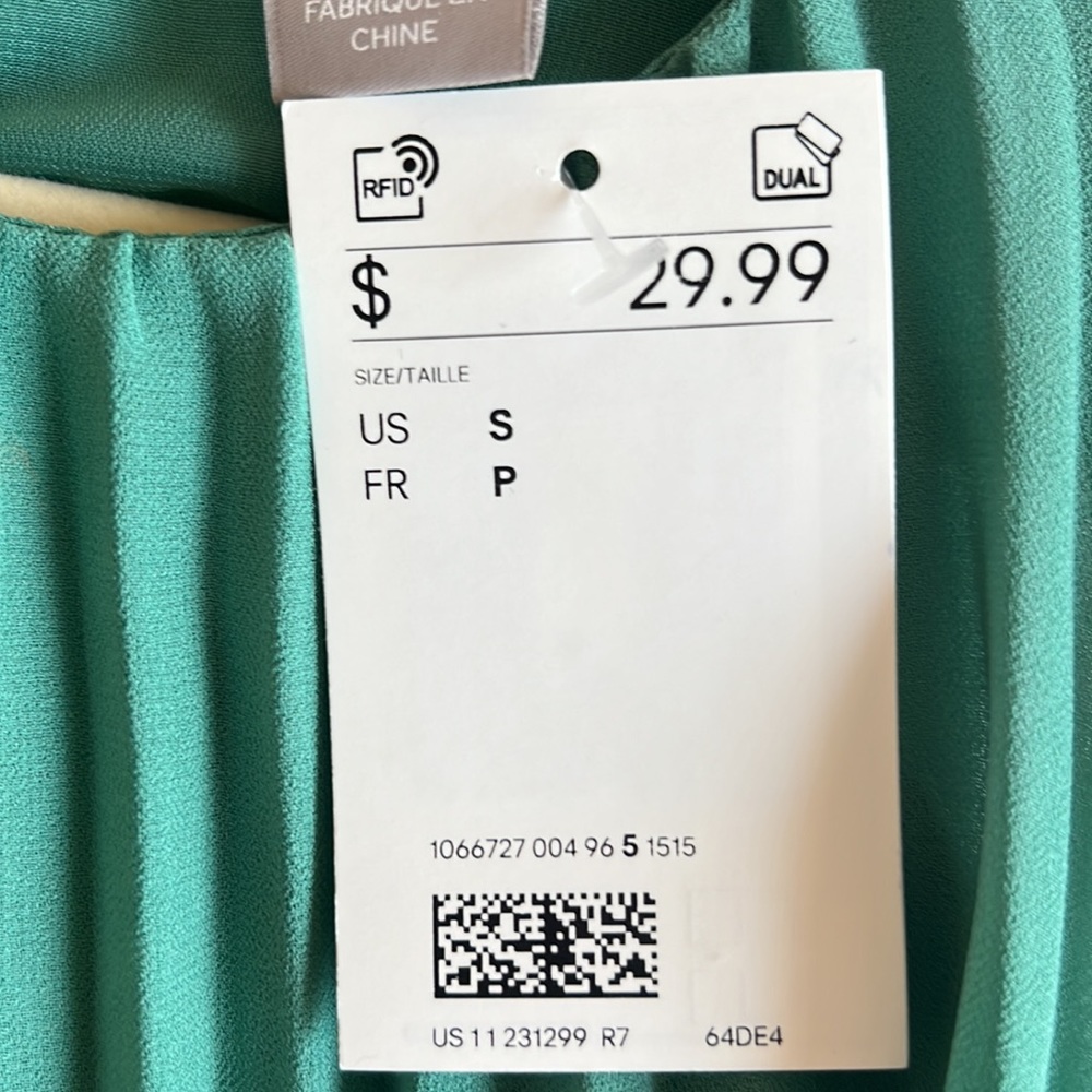 NWT H&M pleated sea foam green tunic top - Picture 8 of 8